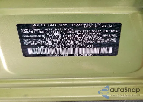 2014 Subaru Xv Crosstrek 2.0I Hybrid z USA, uszkodzony, nr VIN JF2GPBCC4EH277501